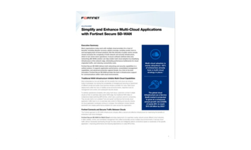 Vereinfachen und verbessern Sie Multi-Cloud-Anwendungen mit Fortinet Secure SD-WAN