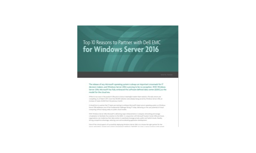 Top 10 Gründe, um mit Dell EMC für Windows Server 2016 zusammenzuarbeiten
